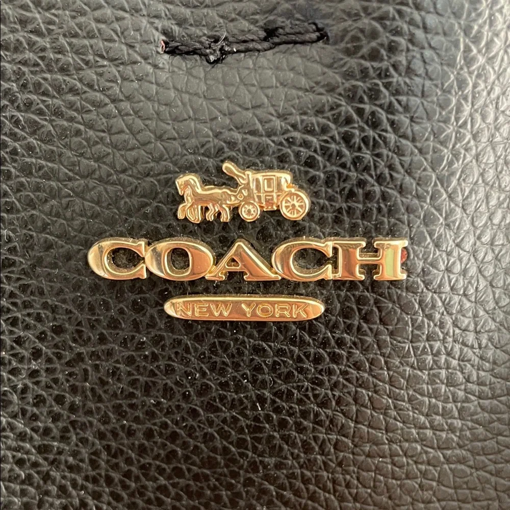 Coach Black Crossbody Bucket Bag with Gold Accents - Picture 2 of 7